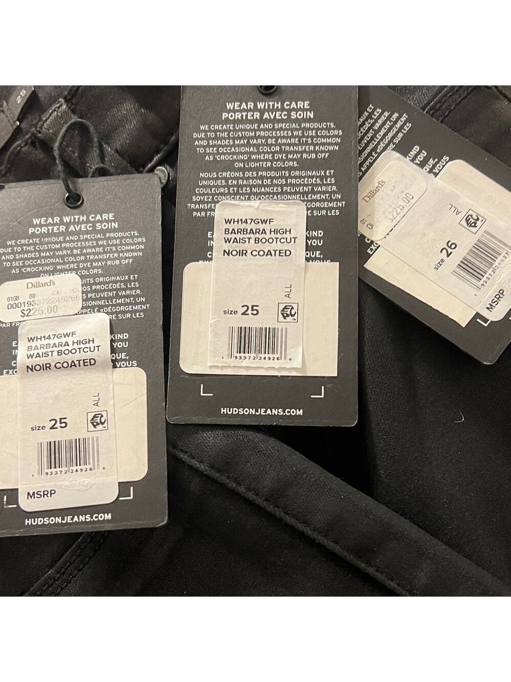 NWT $225 Hudson Barbara High-Rise Bootcut Jean Noir Coated 34.5” Inseam (Tall) - Picture 7 of 16